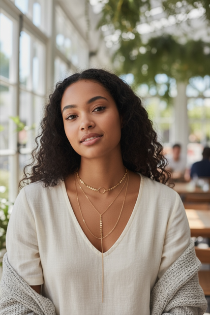 Three Layer Lariat Choker Necklace