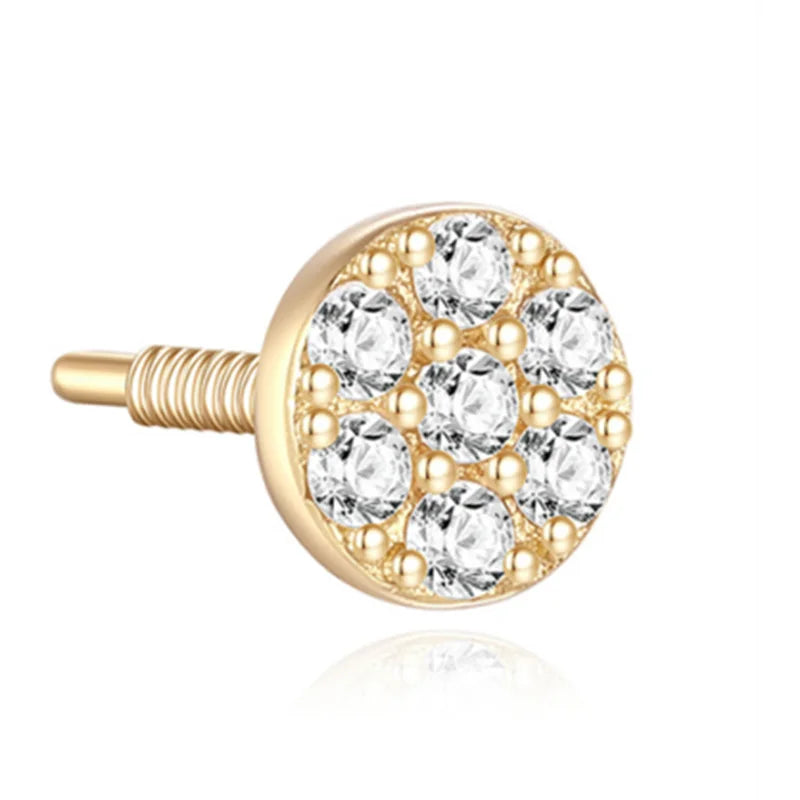 14k Solid Gold Stud Ear Climber