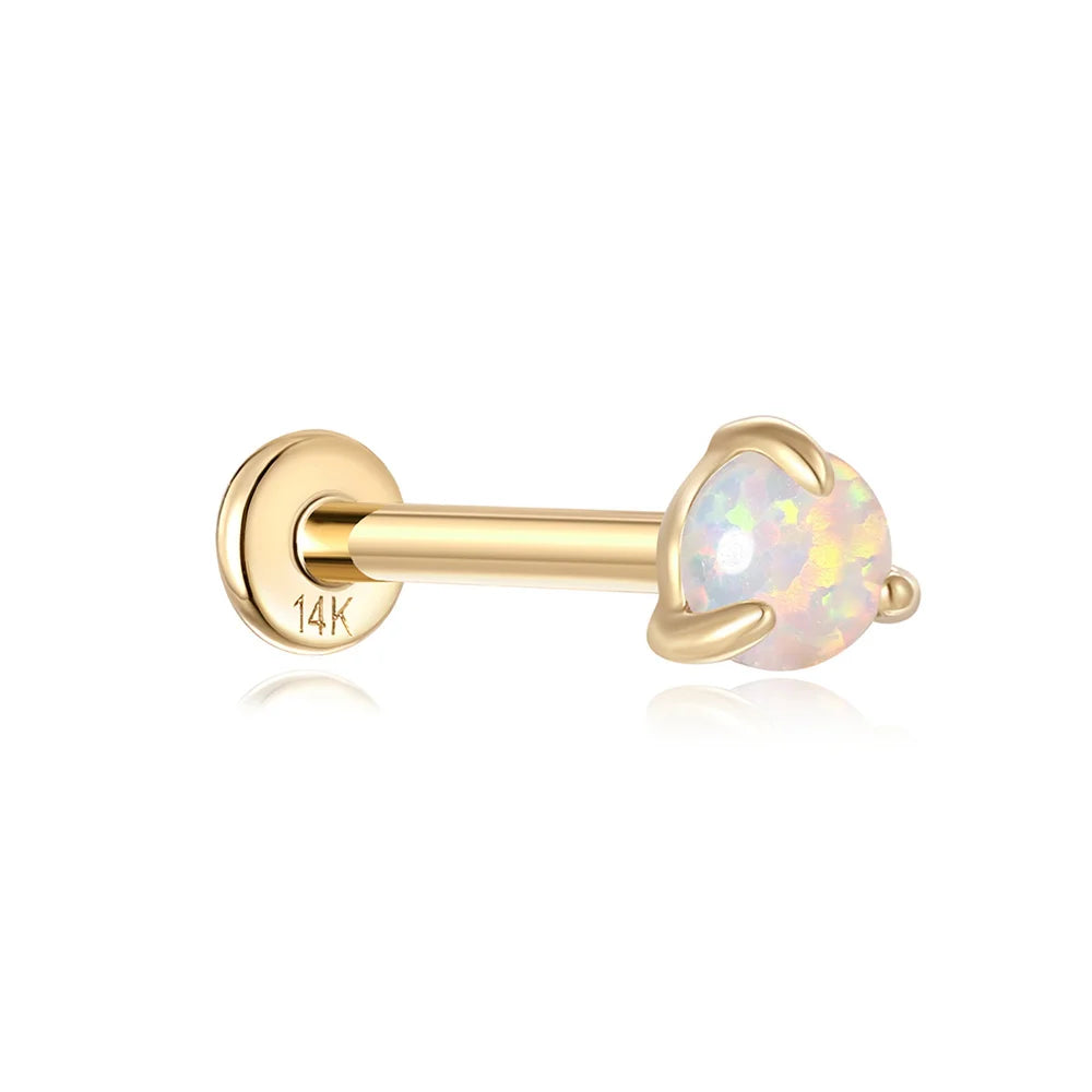 14k Solid Gold Stud Ear Climber