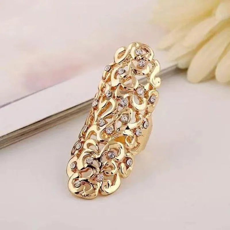 Crystal Gold Plated Knuckle Ring