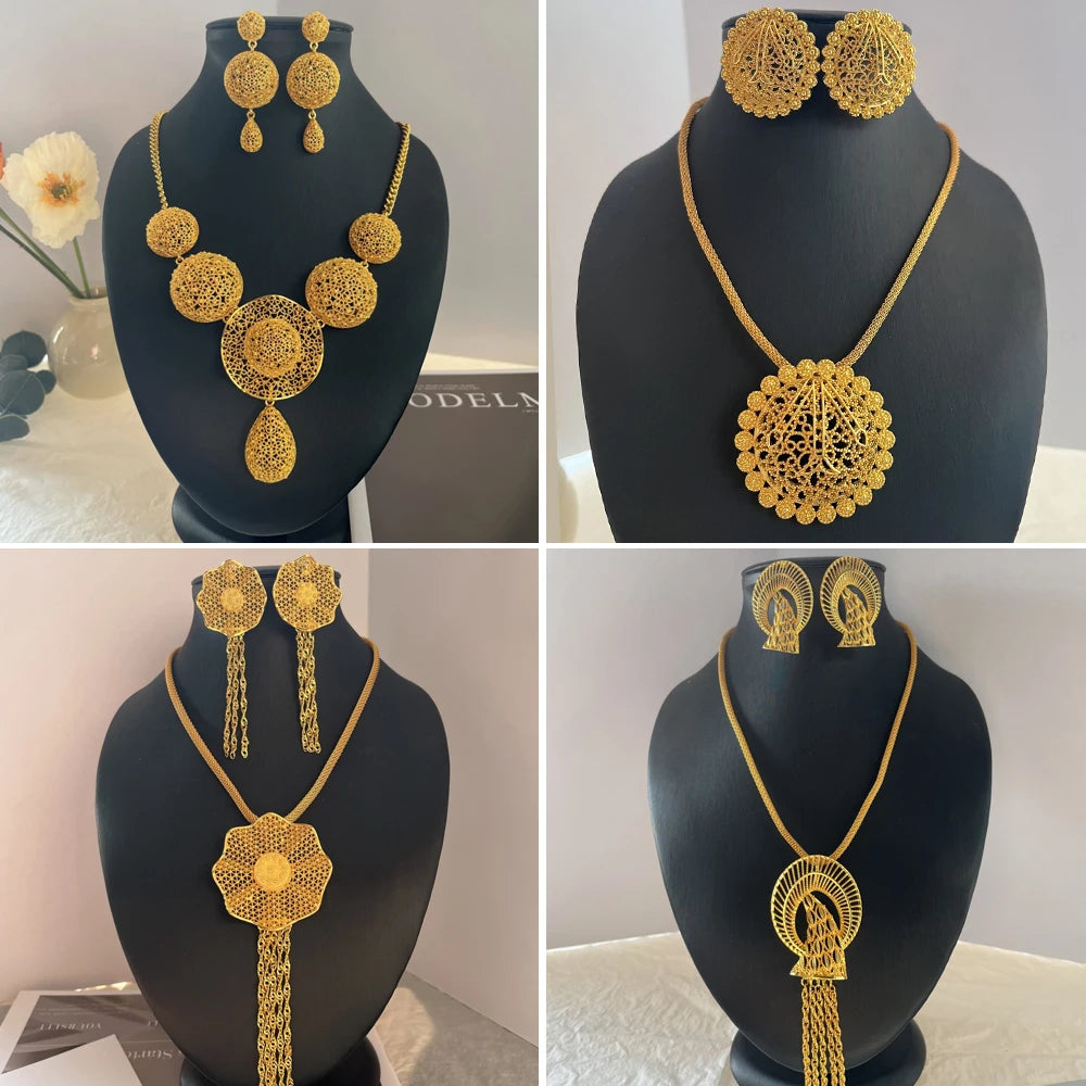 Gold Luxury Necklace Set (Earrings included)