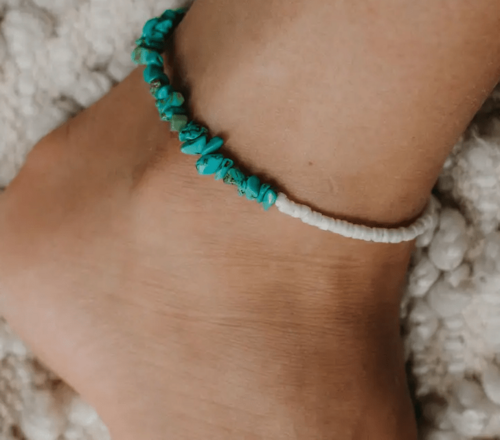 Turquoise Bali Stone Anklet