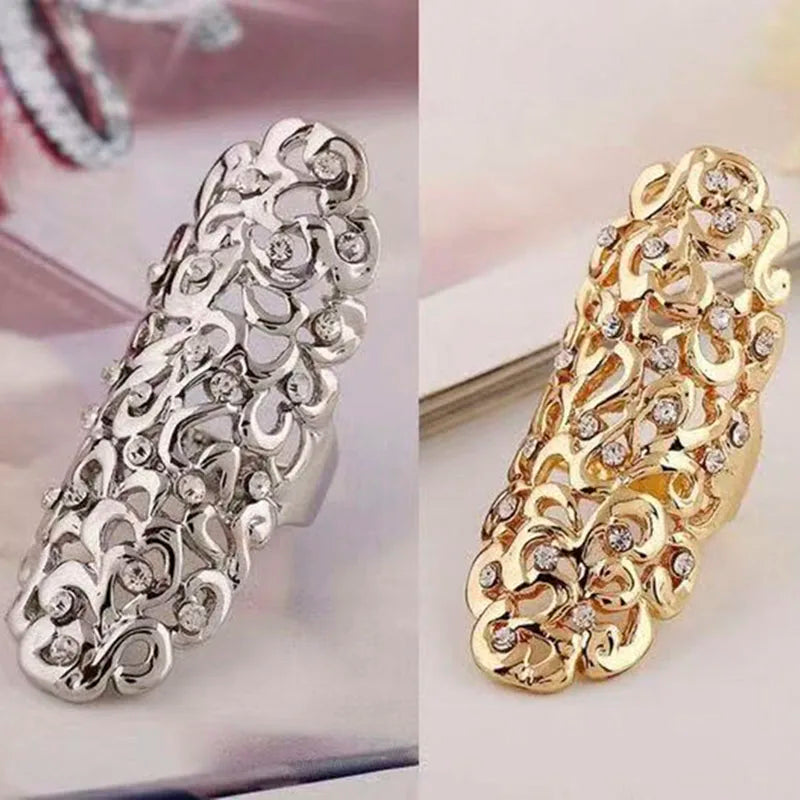 Crystal Gold Plated Knuckle Ring