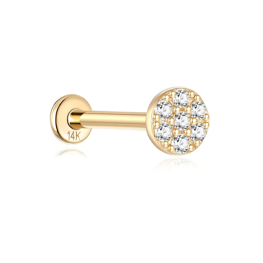 14k Solid Gold Stud Ear Climber