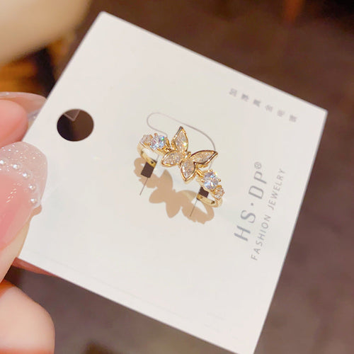 Fashion Jewelry New Style Gold Plated Beautiful Sweet Diamond Inlaid